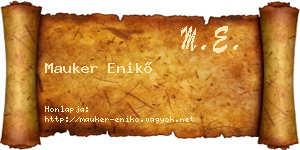 Mauker Enikő névjegykártya